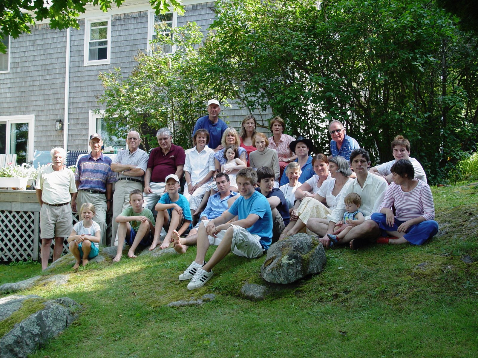 The whole family on the lawn at The Apple Trees