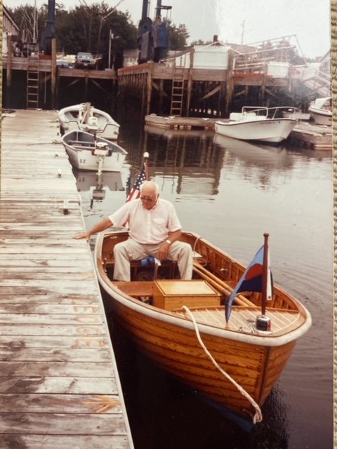 The wooden launch at the float, Boothbay Harbor